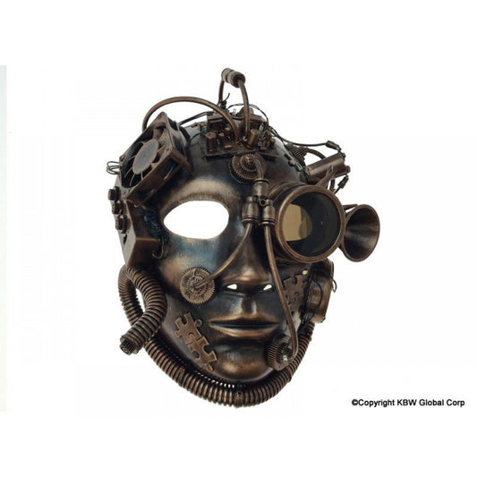 Steampunk Full Face Mask w/ Fan - Copper