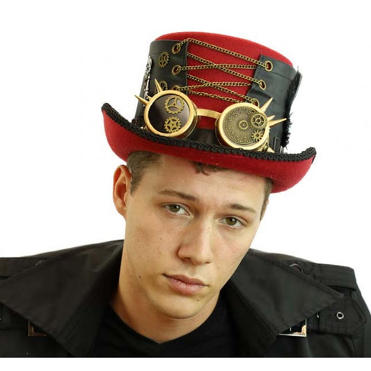 Steampunk Top Hat with Attached Goggles