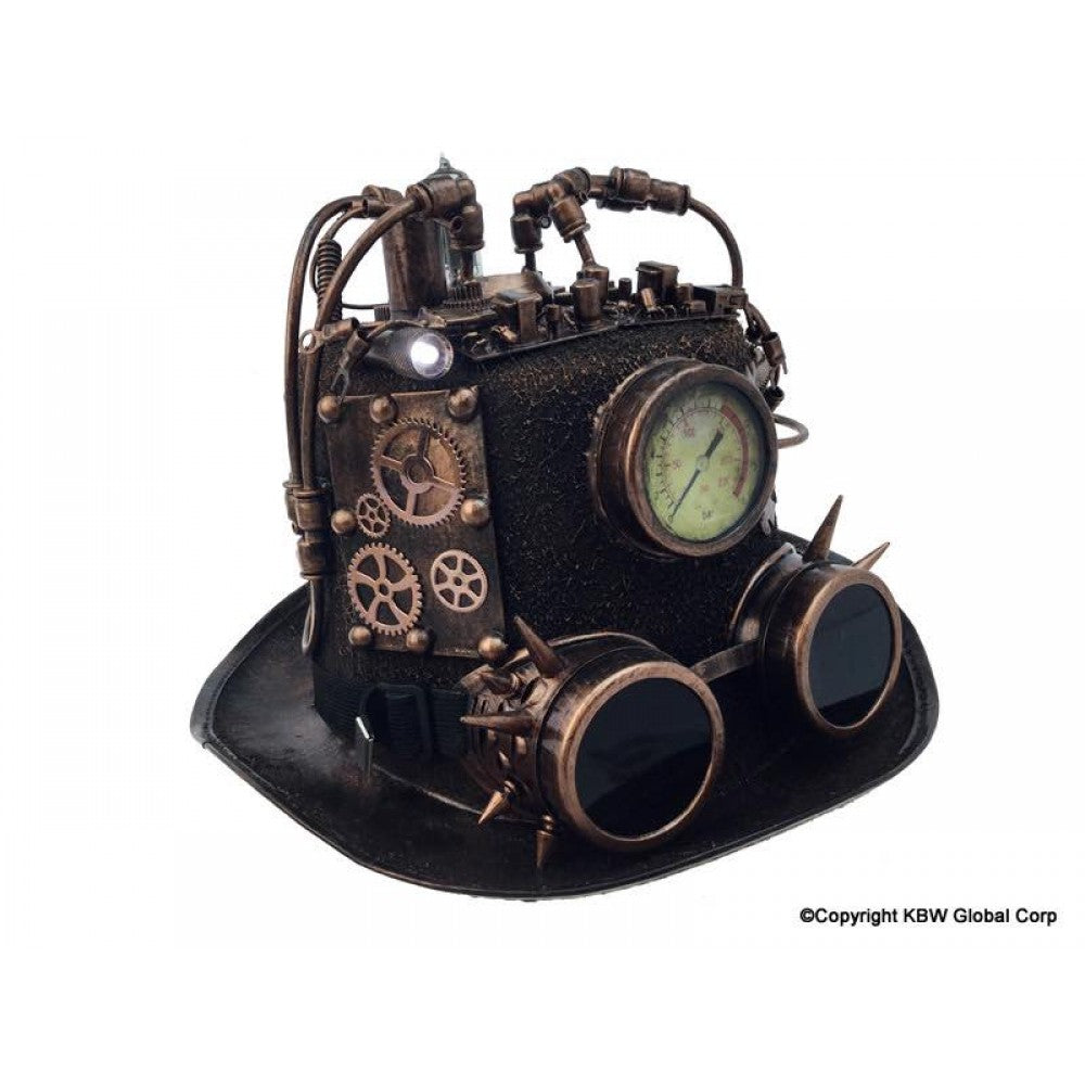Steampunk Valve Hat w/ Light - Copper
