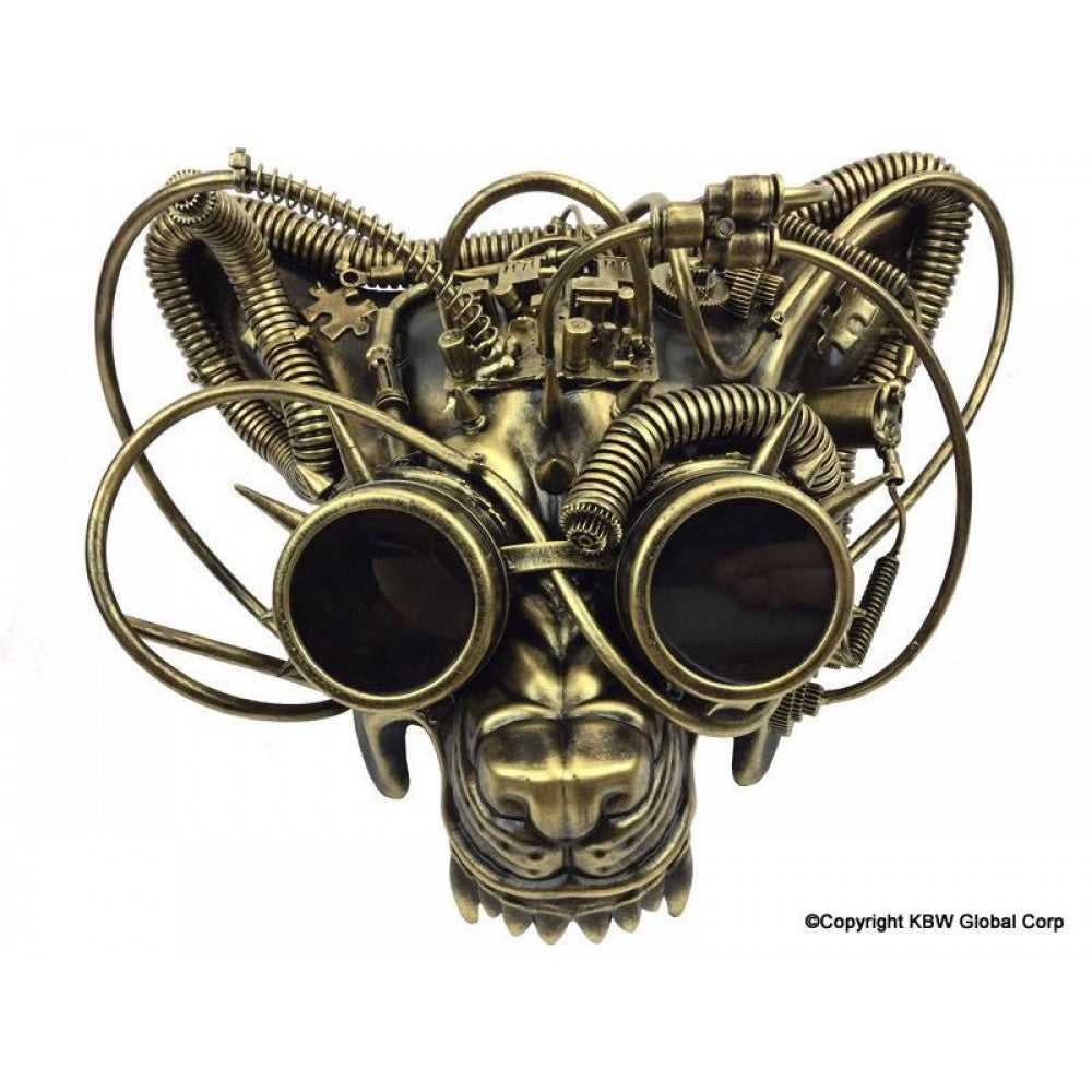 Steampunk Wolf Mask - Gold