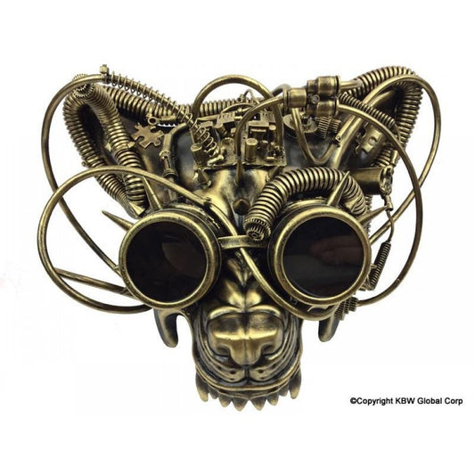 Steampunk Wolf Mask - Gold
