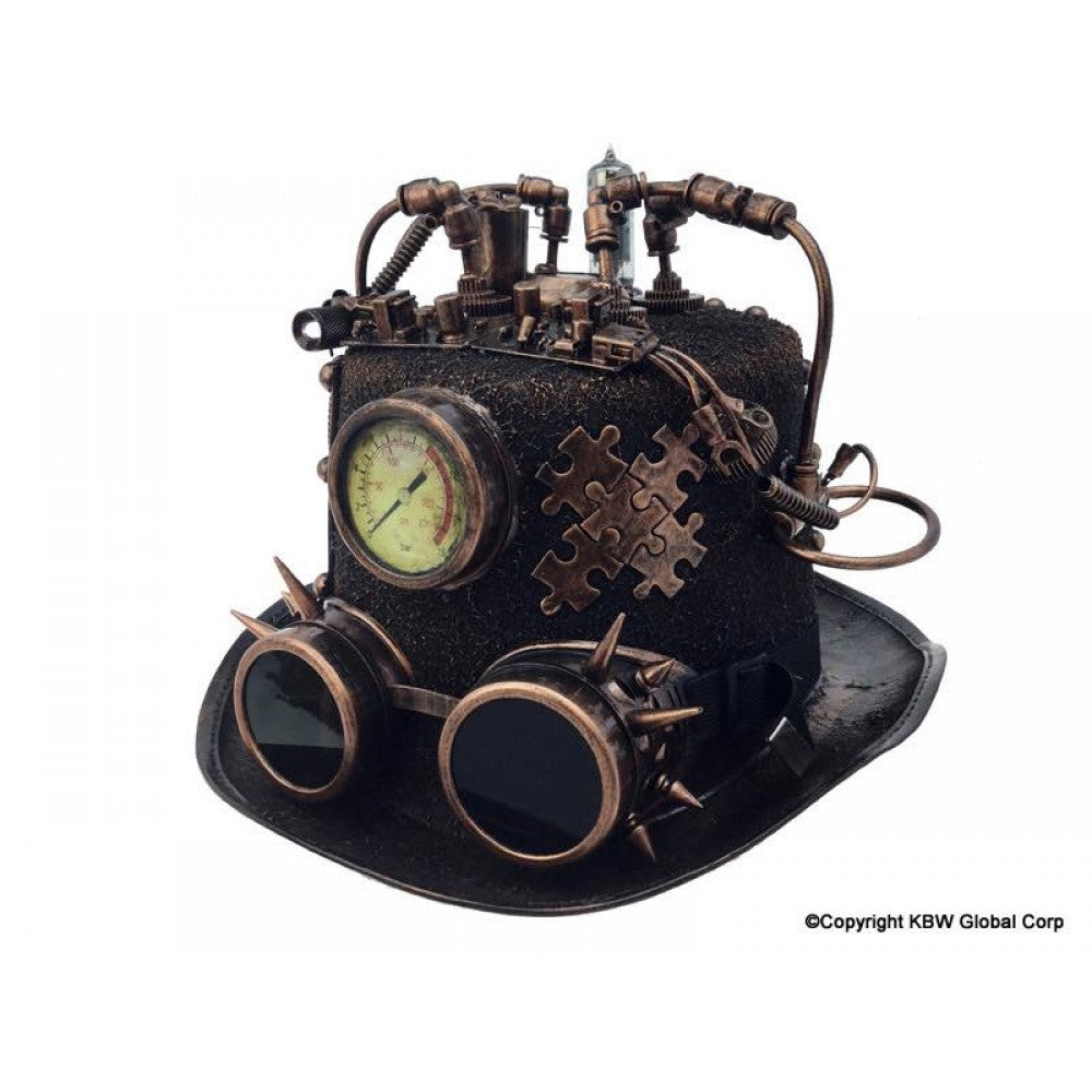 Steampunk Valve Hat w/ Light - Copper
