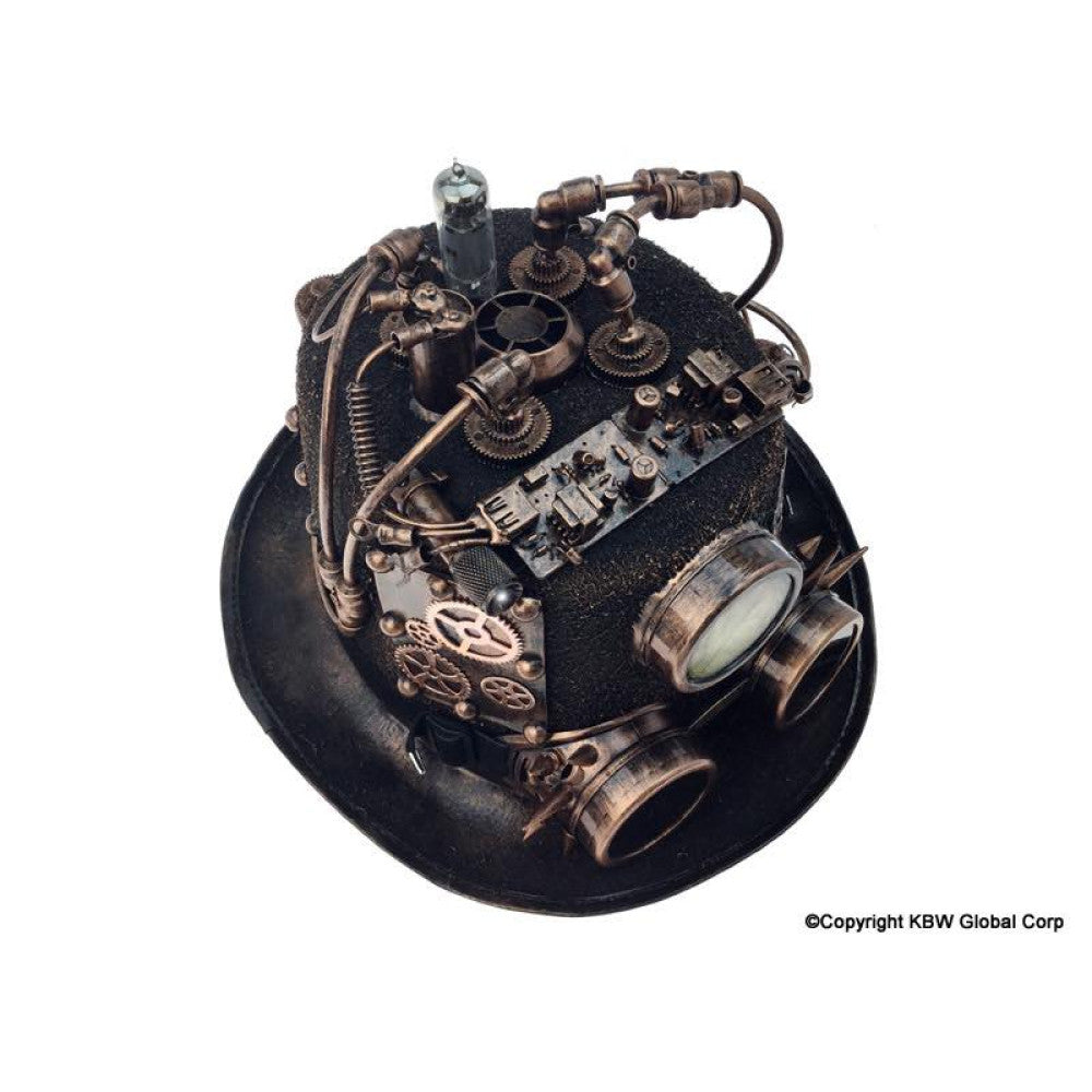 Steampunk Valve Hat w/ Light - Copper