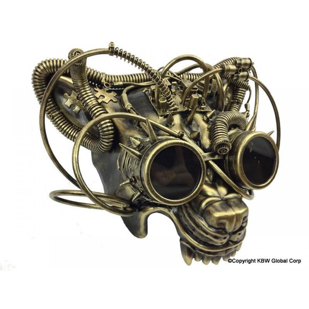 Steampunk Wolf Mask - Gold