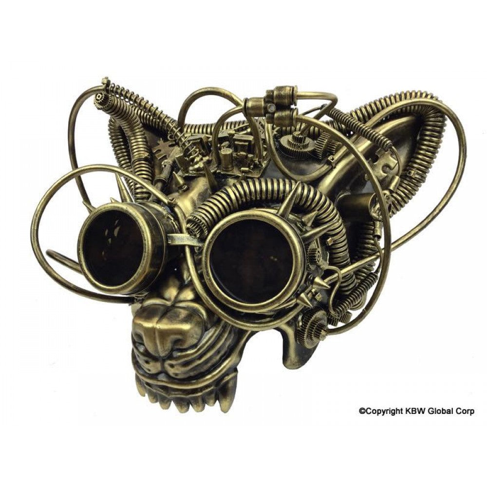 Steampunk Wolf Mask - Gold