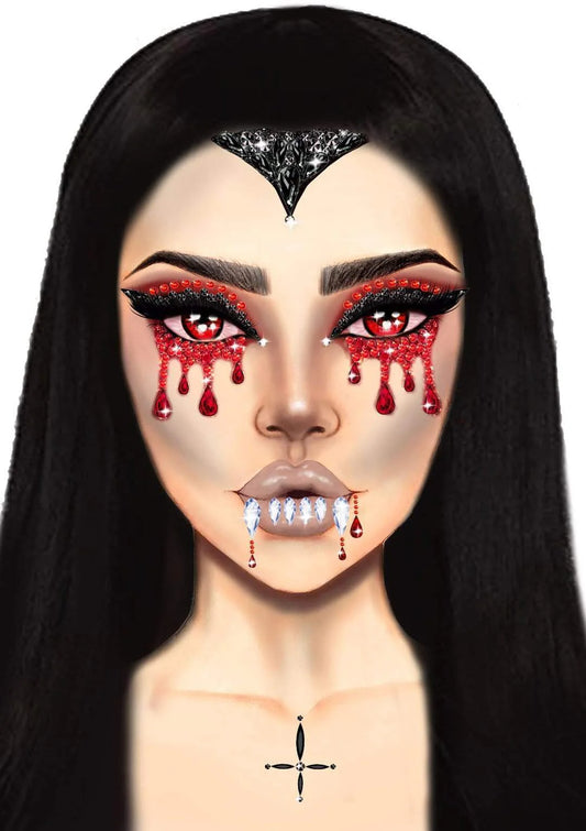 Face Jewels Sticker: Vampire