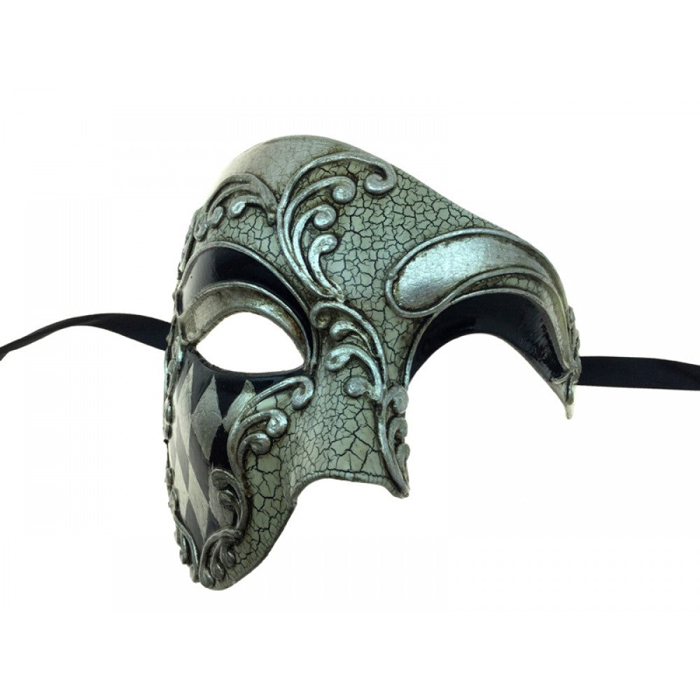 Venetian Man Mask - Silver