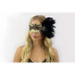 Venetian Mask w/ Feathers - Black