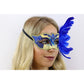 Venetian Mask w/ Feathers - Blue