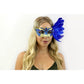 Venetian Mask w/ Feathers - Blue