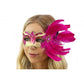 Venetian Mask w/ Feathers - Hot Pink