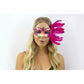 Venetian Mask w/ Feathers - Hot Pink
