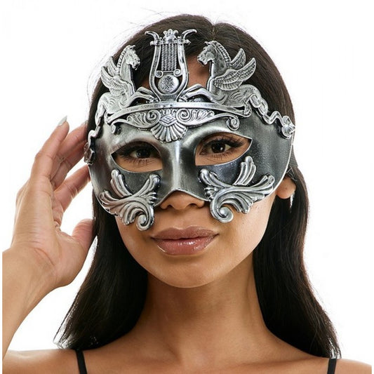 Venetian Mask w/ Pegasus - Silver