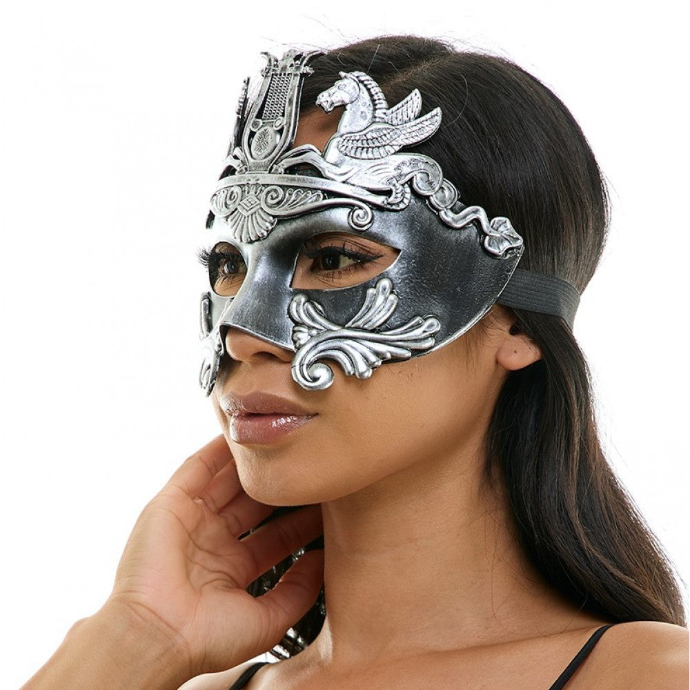 Venetian Mask w/ Pegasus - Silver
