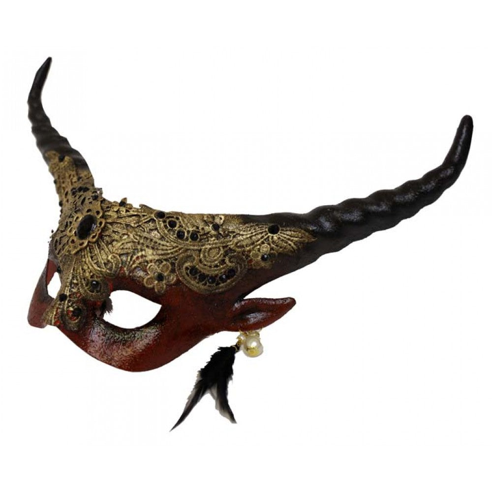 Venetian Horned Mask - Red