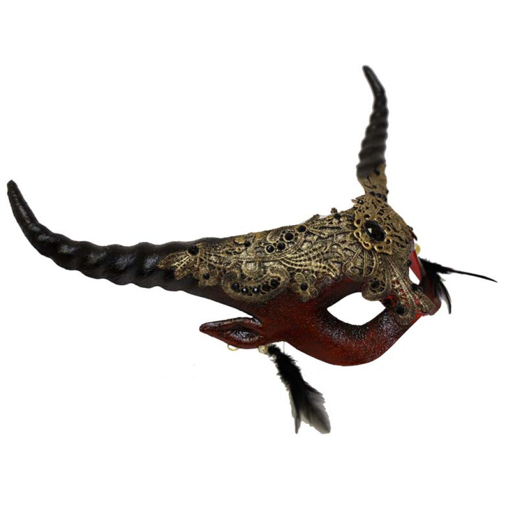 Venetian Horned Mask - Red