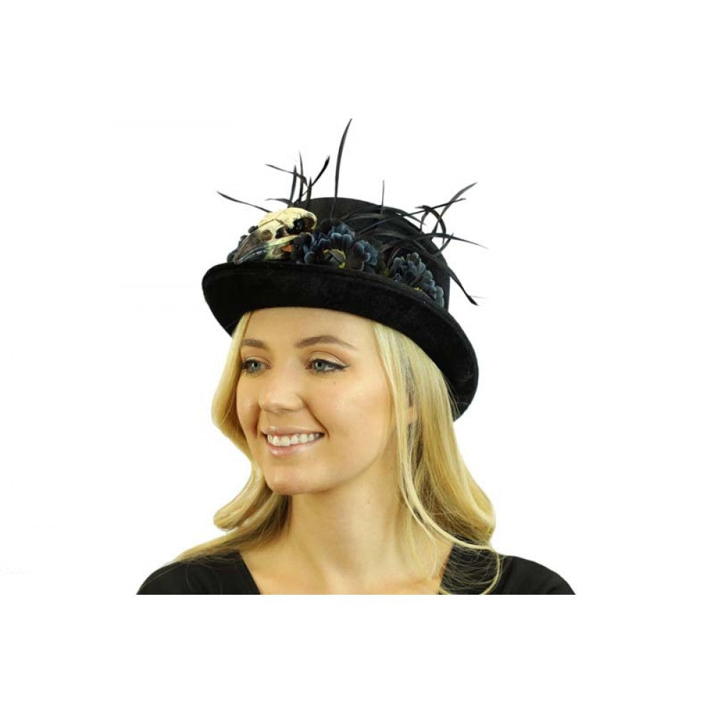 Voodoo Raven Hat w/ Feathers