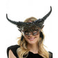 Voodoo Mask w/ Antlers & Brown Feather