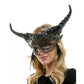 Voodoo Mask w/ Antlers & Brown Feather