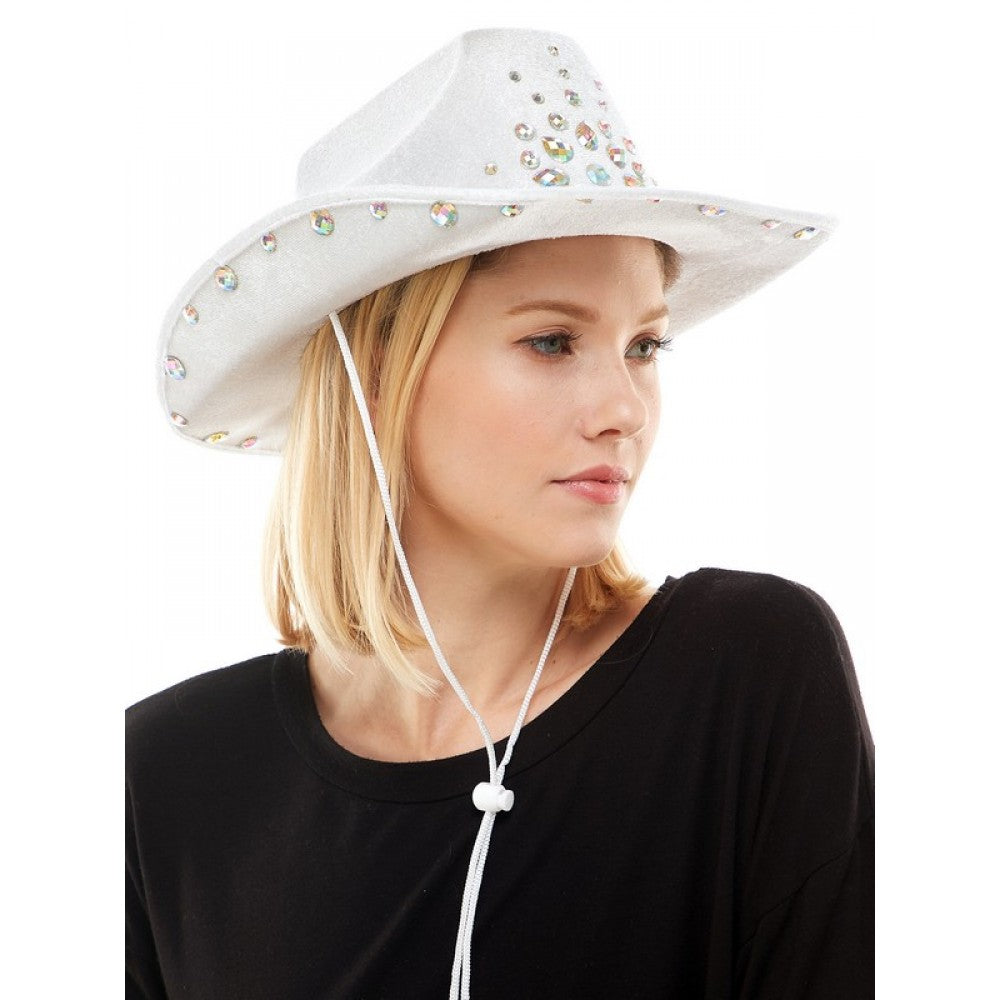 White Cowboy Hat with Jewels