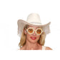 White Leather Cowboy Hat With Dazzled Tassels