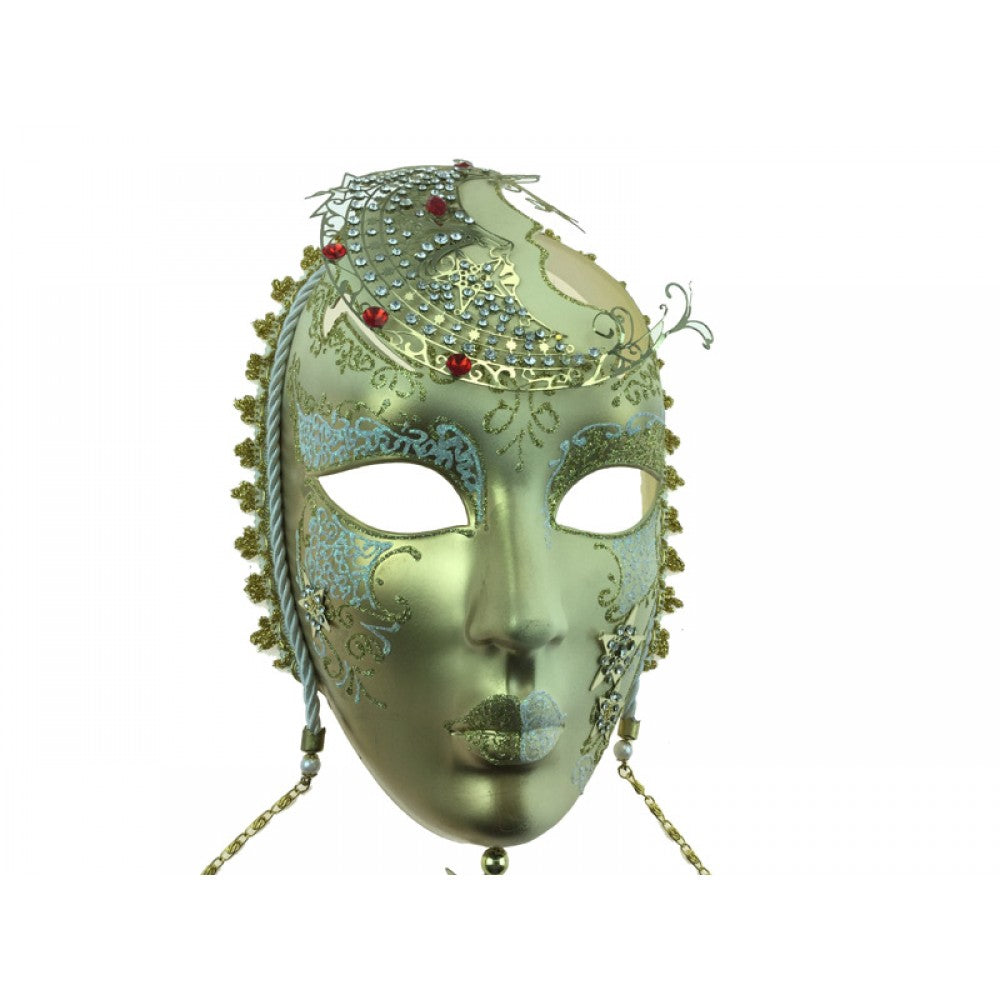White & Gold Elegant Venetian Full Face Mask