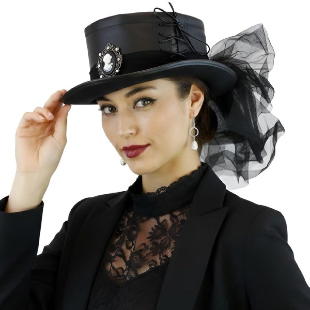 Women's Lace Top Hat - Black