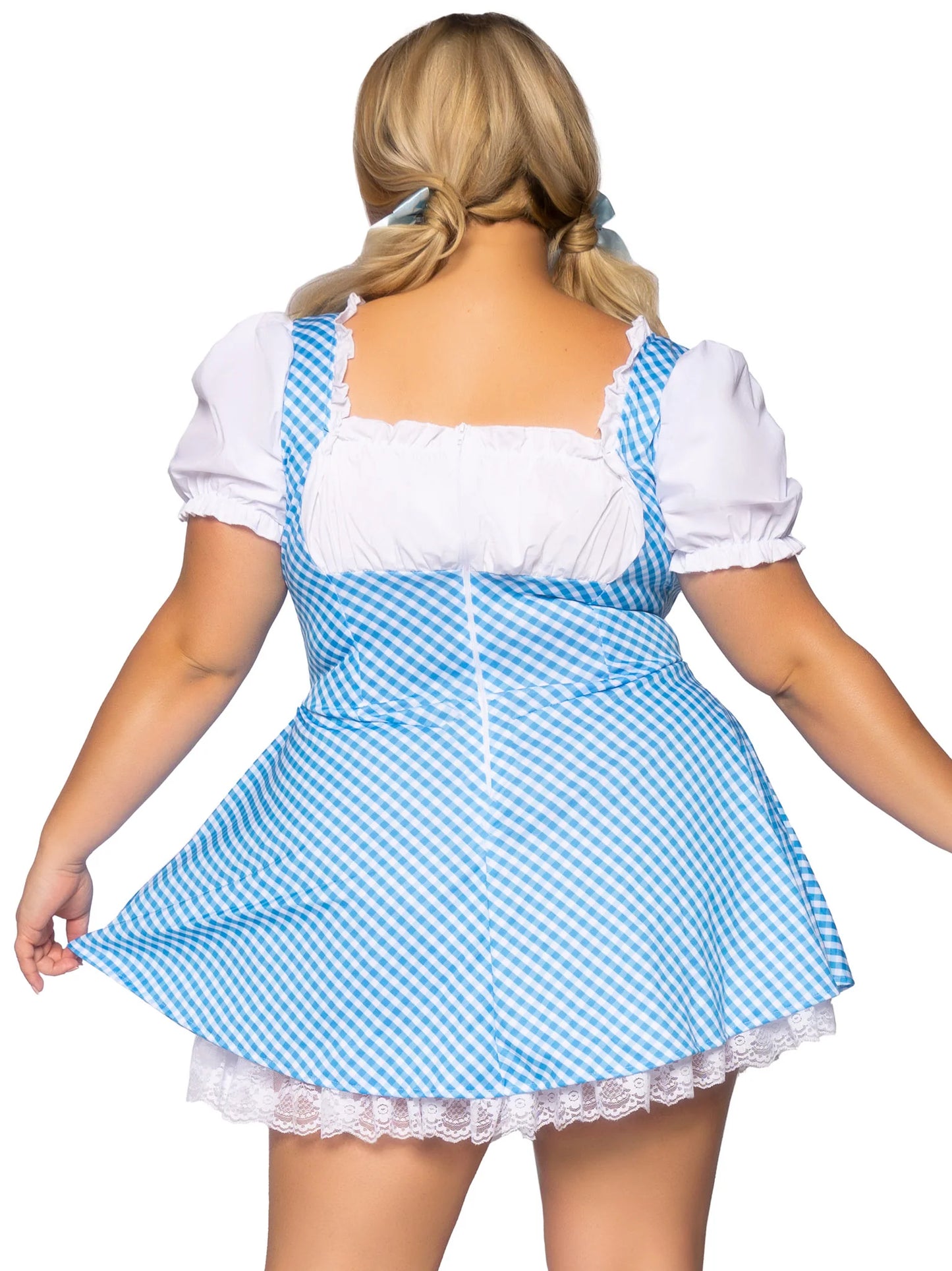 Women's Plus Gingham Dress: Blue/White