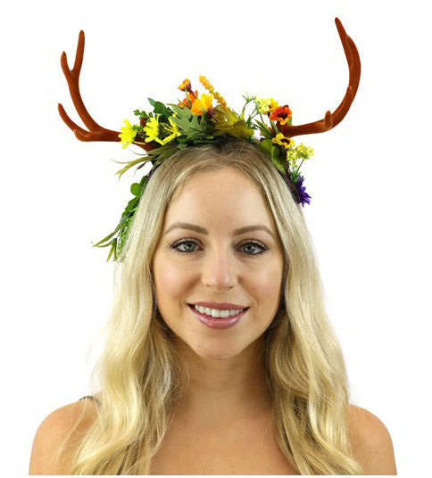 Spring Floral Antler Headband