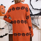 Pumpkin Jacquard Knit Cardigan