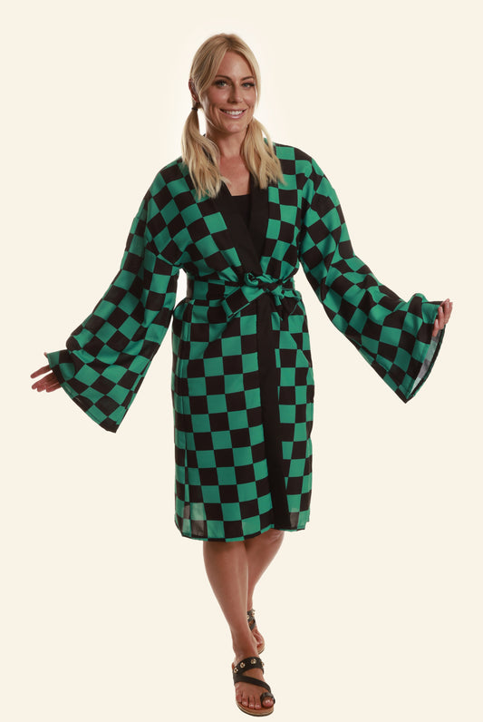 Adult Checkered Anime Kimono