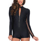 Zipper Front Romper: Black