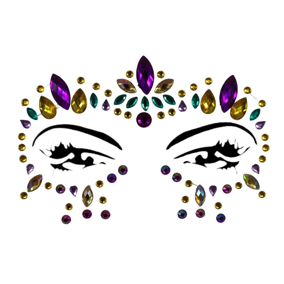 Mardi Gras Stone Face Sticker