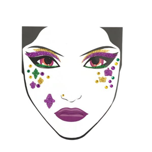 Glitter and Jeweled Face Sticker - PGG