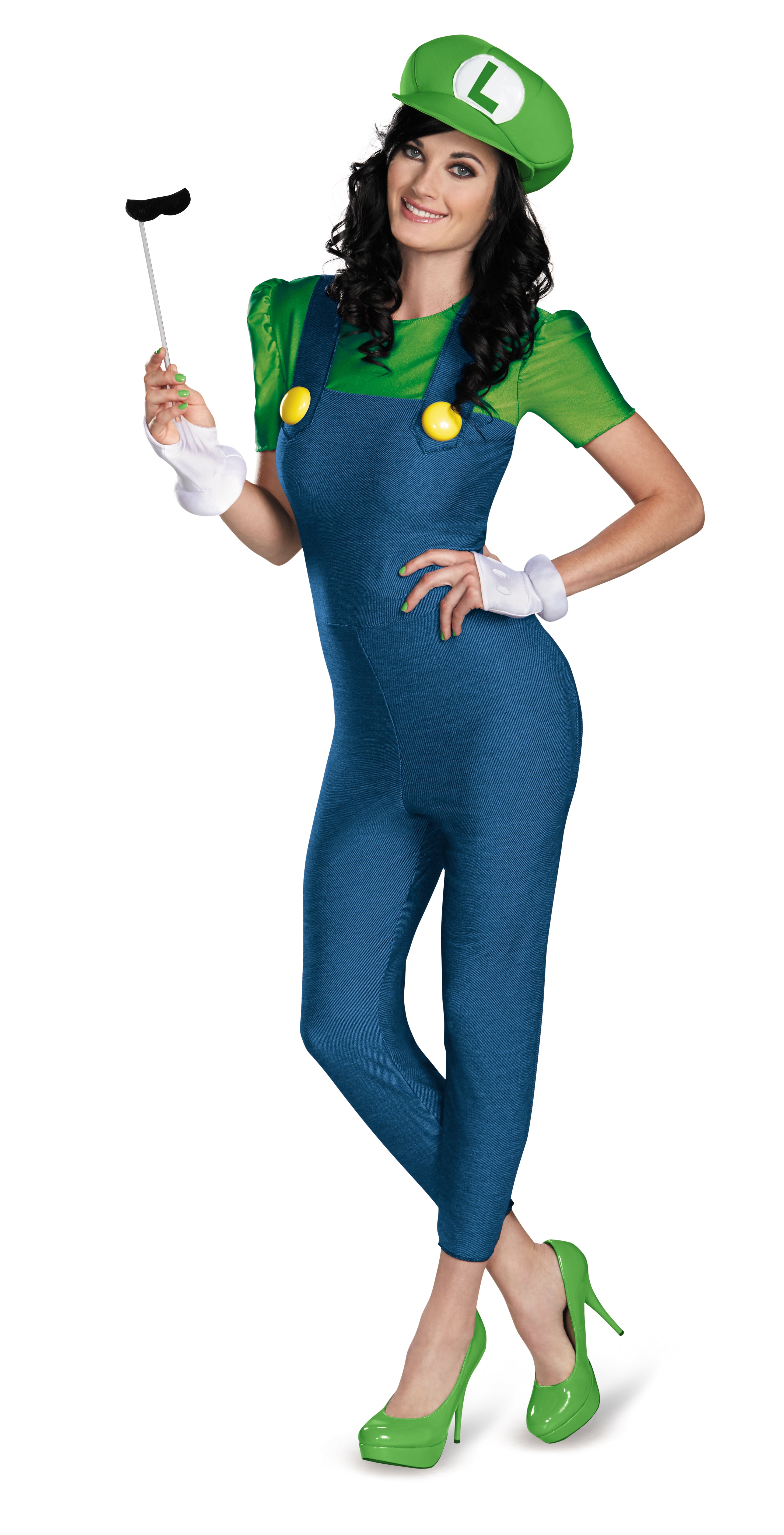 Super Mario Adult Women Luigi Costume 2024 Size 4-6