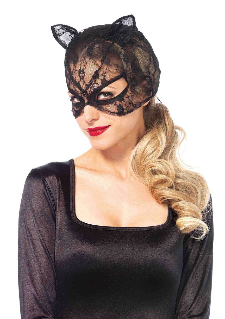 Lace Cat Mask - Black