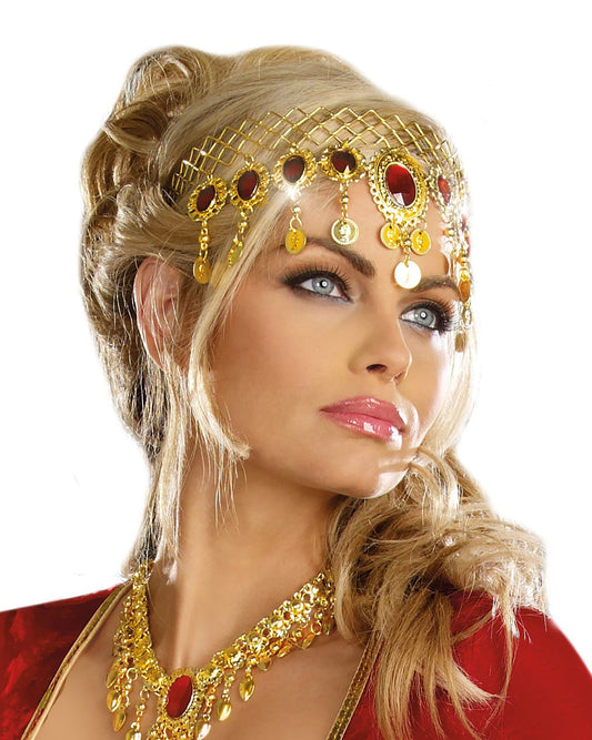 Dripping Rubies Headpiece - Gold