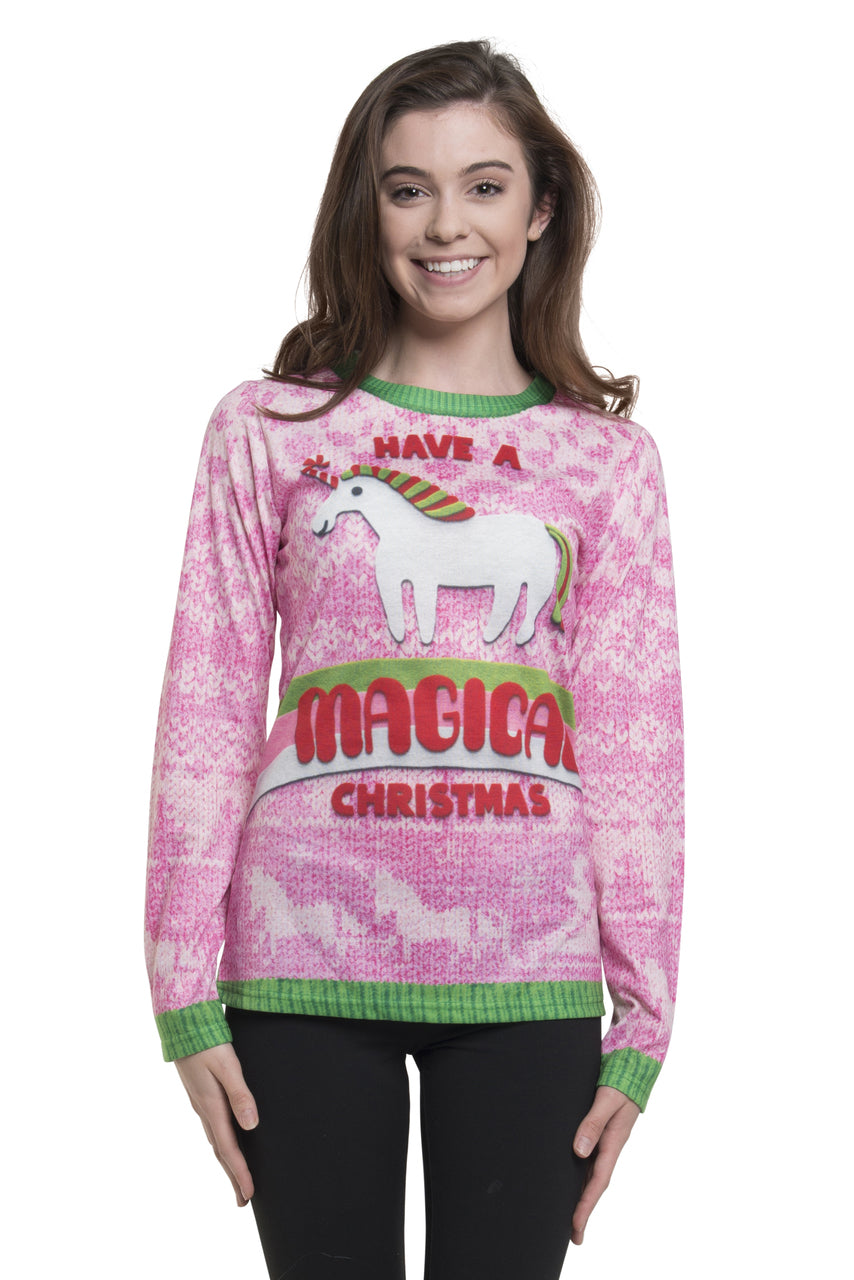 Ladies Sweater Tee: Magical Xmas