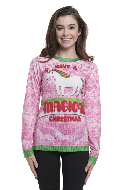 Ladies Sweater Tee: Magical Xmas