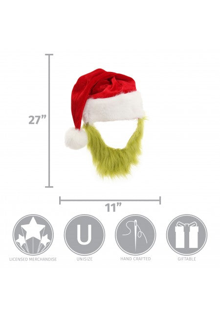 The Grinch Plush Hat with Beard