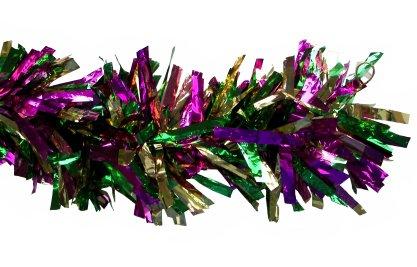 Purple, green, and gold Mardi Gras garland.