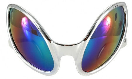 Alien Close Encounter Glasses: Silver