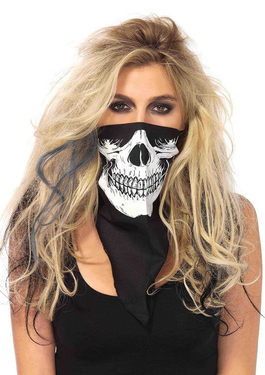 Skull Bandana - Black/White