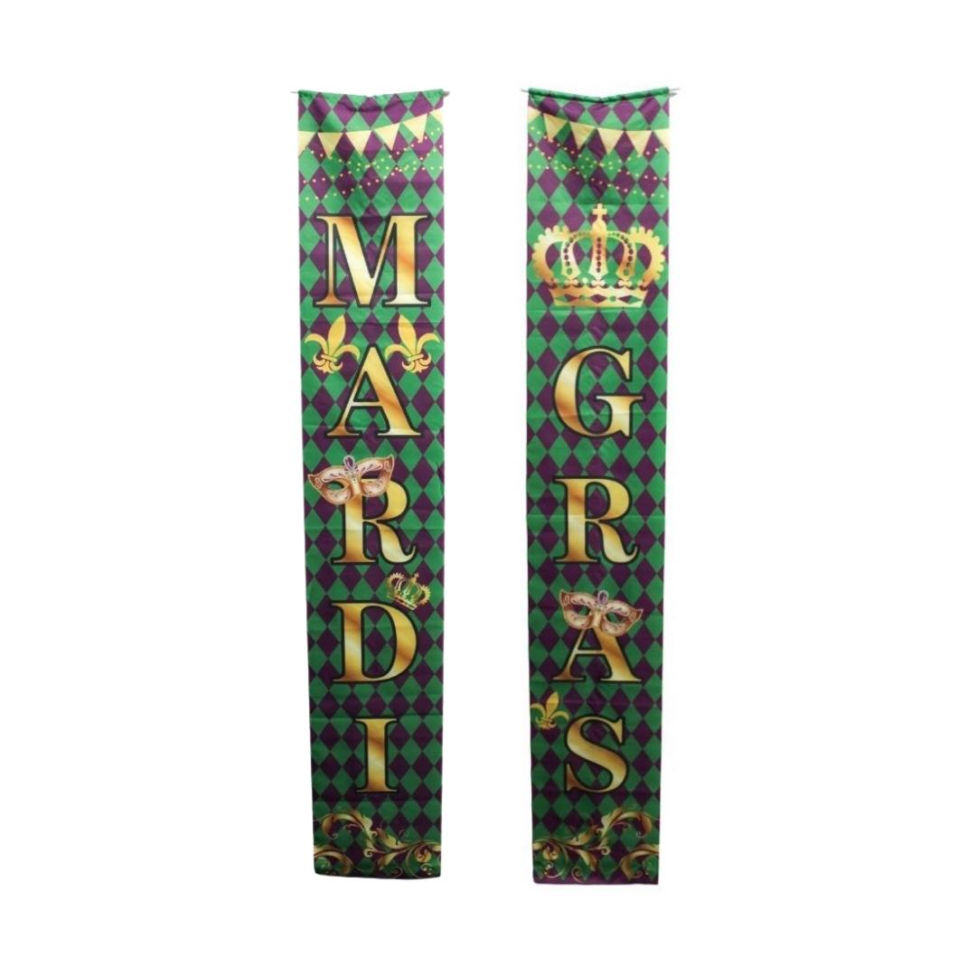 2pc Mardi Gras Hanging Banner - 70" X 11"