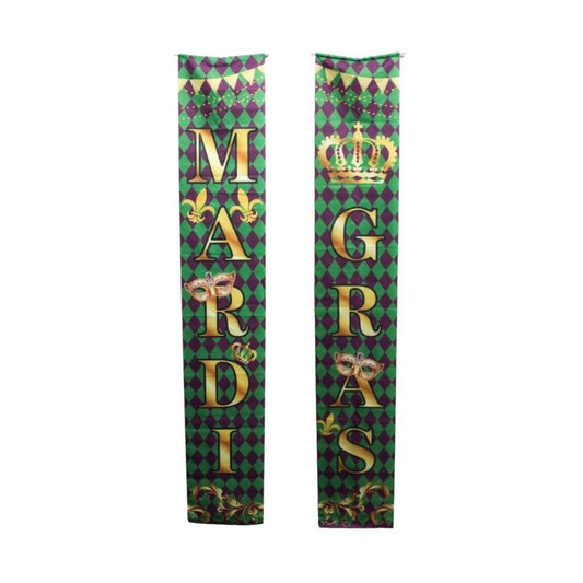 2pc Mardi Gras Hanging Banner - 70" X 11"