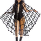 Velvet Web Cape w/ Satin Tie: Black - O/S