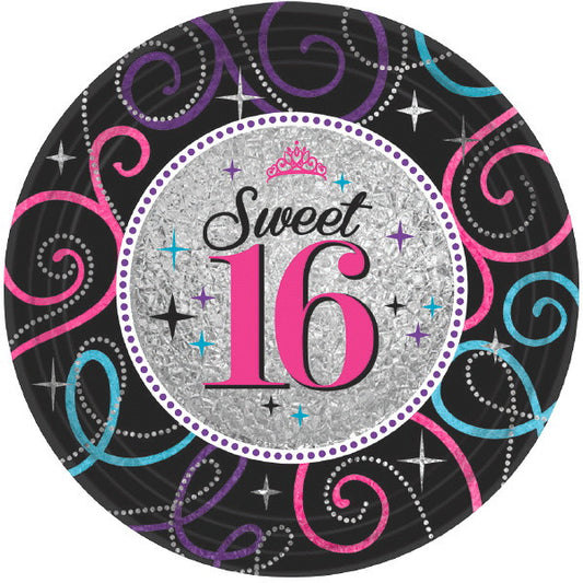 7" Plates: Sweet 16 (8ct.)