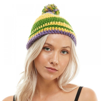 Mardi Gras Knit Beanie