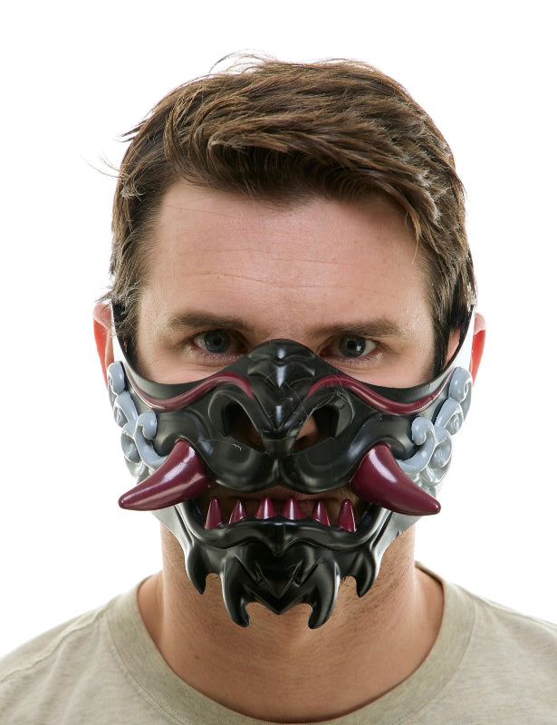 Japanese Style Oni Mask - Black/Red