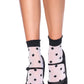 Spots & Dots Anklet Socks - Black/White